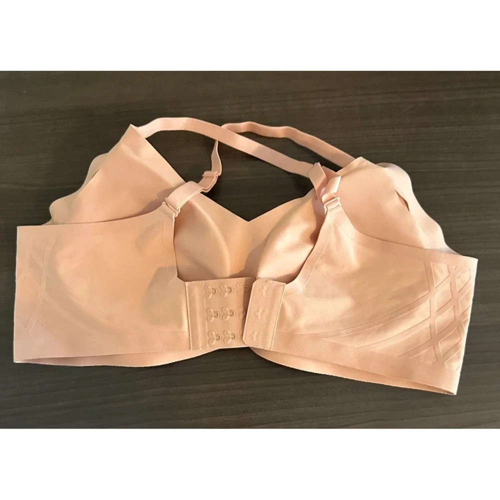 Honeylove Silhouette Wireless Bra L Blush Nude Seamless Molded Adjustable Straps